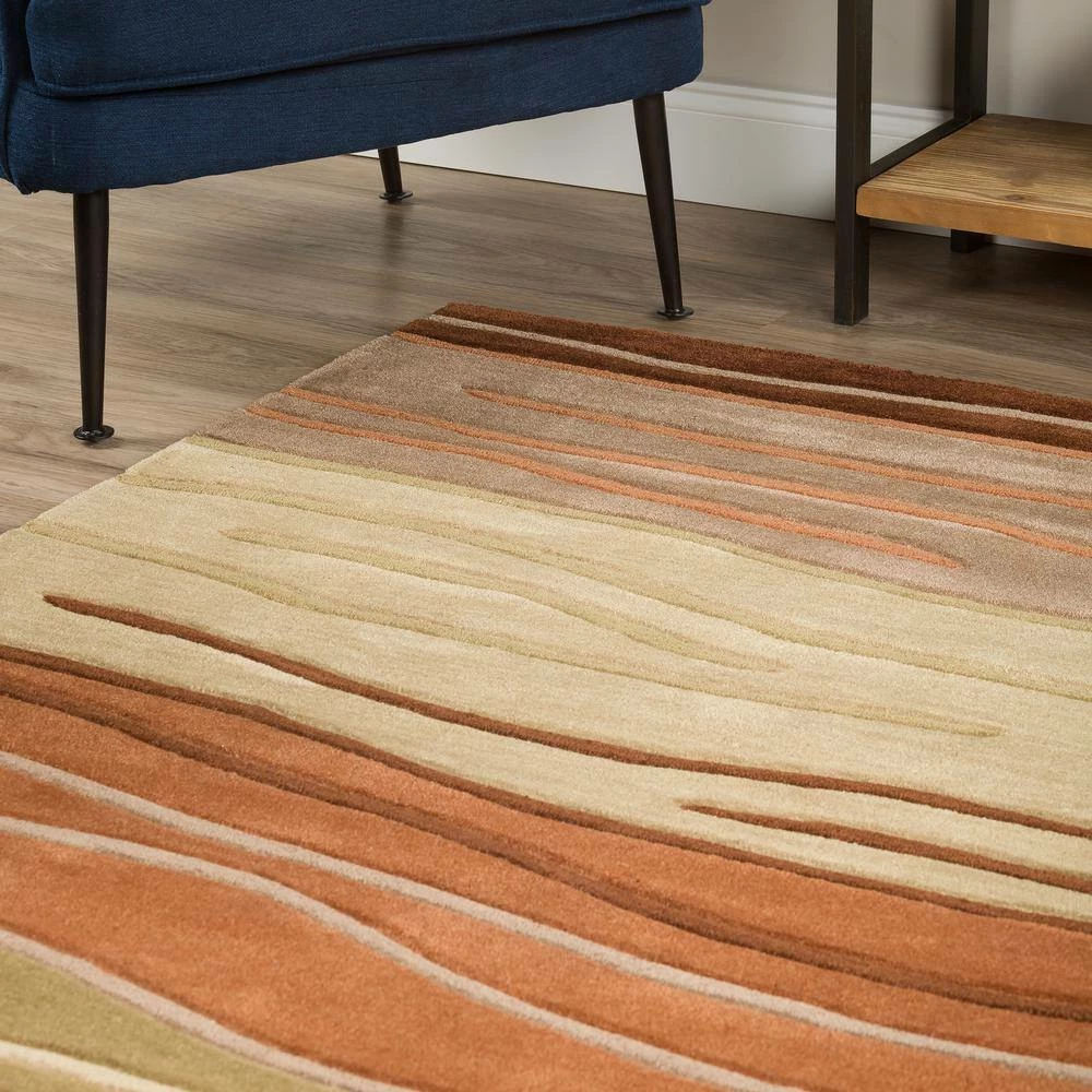 Ascot 306 Striped Autumn 8 ft. x 10 ft. Area Rug by Addison Rugs - Image 5