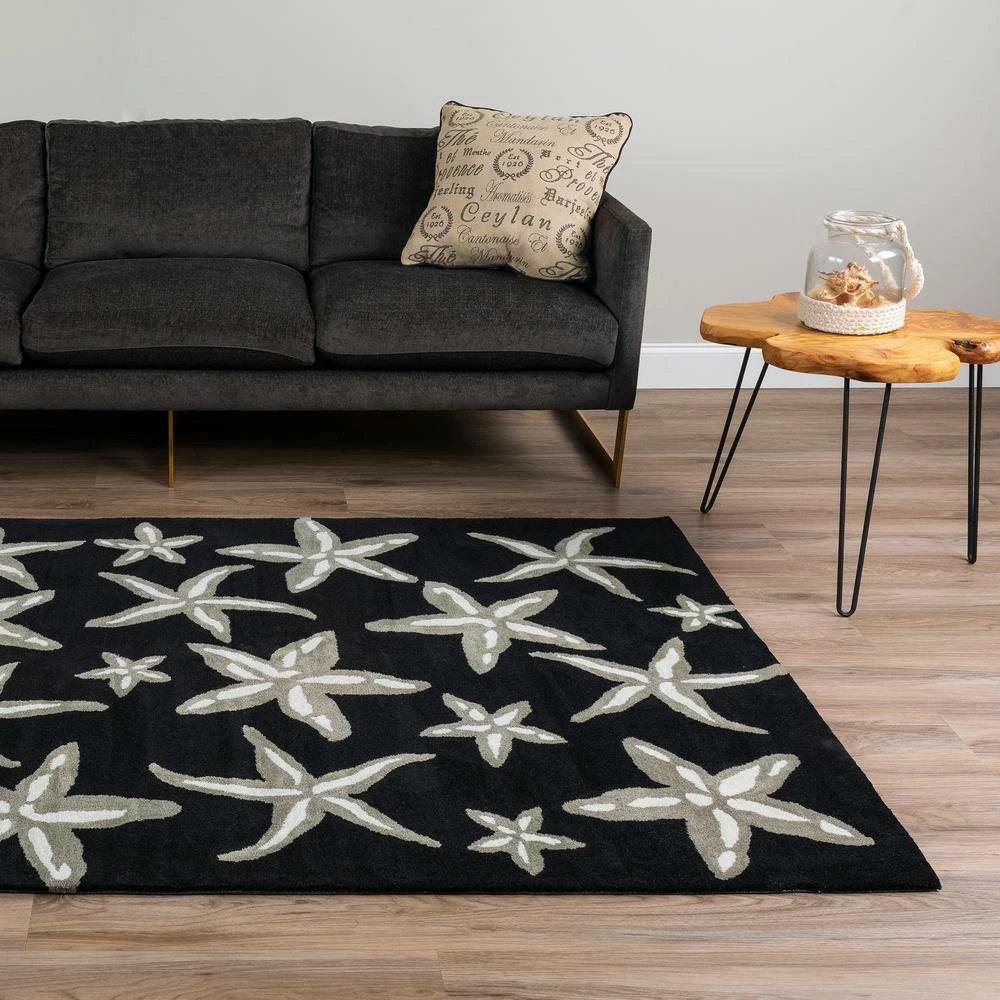 Cove 8 Starfish Black 3 ft. 6 in. x 5 ft. 6 in. Area Rug by Addison Rugs - Image 13
