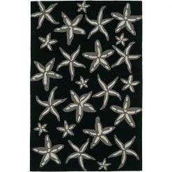 Cove 8 Starfish Black 3 ft. 6 in. x 5 ft. 6 in. Area Rug by Addison Rugs
