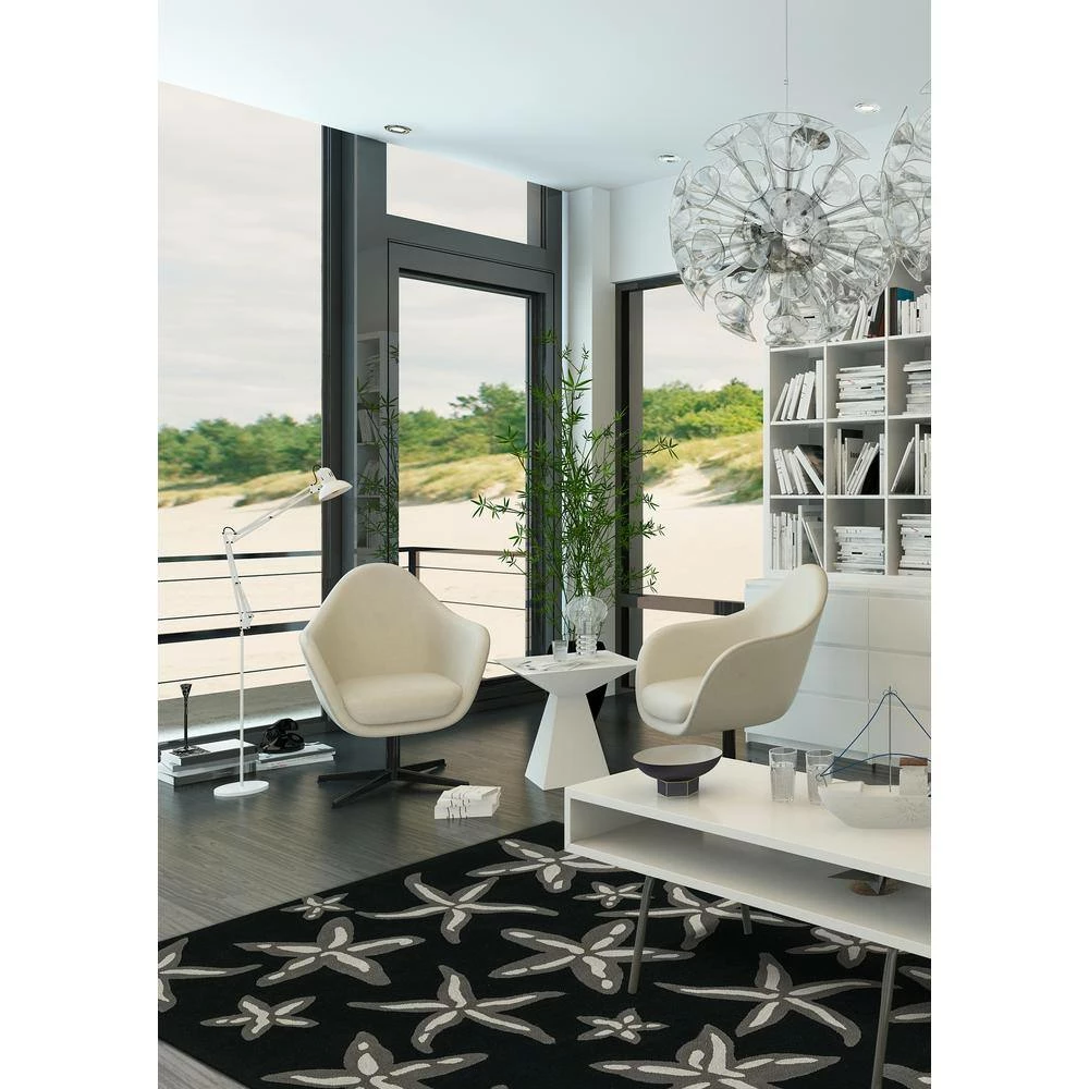 Cove 8 Starfish Black 3 ft. 6 in. x 5 ft. 6 in. Area Rug by Addison Rugs - Image 12