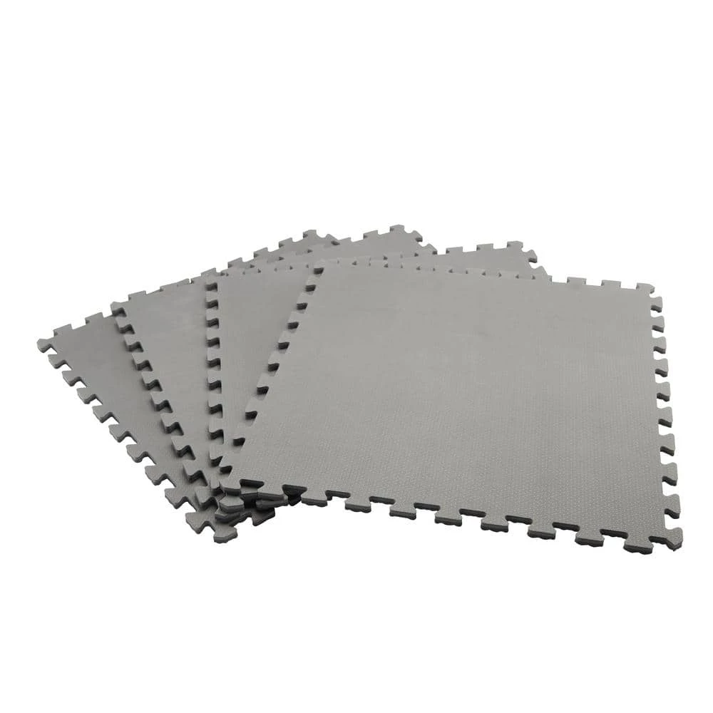 Black/Gray 24 in. x 24 in. x 0.47 in. Foam Dual Sided Gym Floor Tiles (4 Tiles/Pack (16 sq. ft.) by TrafficMaster - Image 4