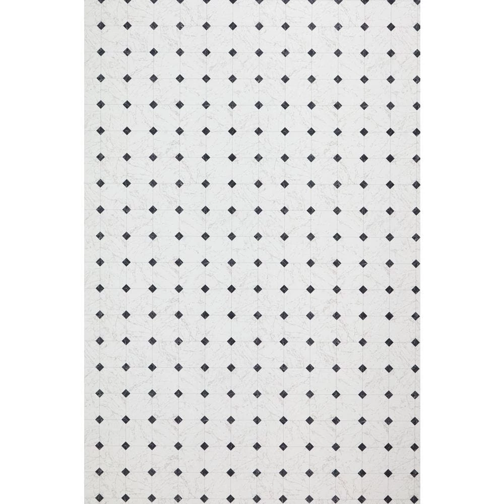 Black and White Marble Paver Residential Vinyl Sheet Flooring 12ft. Wide x Cut to Length by TrafficMaster - Image 7