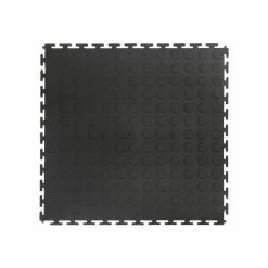 Black Raised Coin 18 in. x 18 in. x 3.1 mm Rubber Interlocking Modular Flooring Tiles, 6-Pack (13.5 sq. ft.) by TrafficMaster