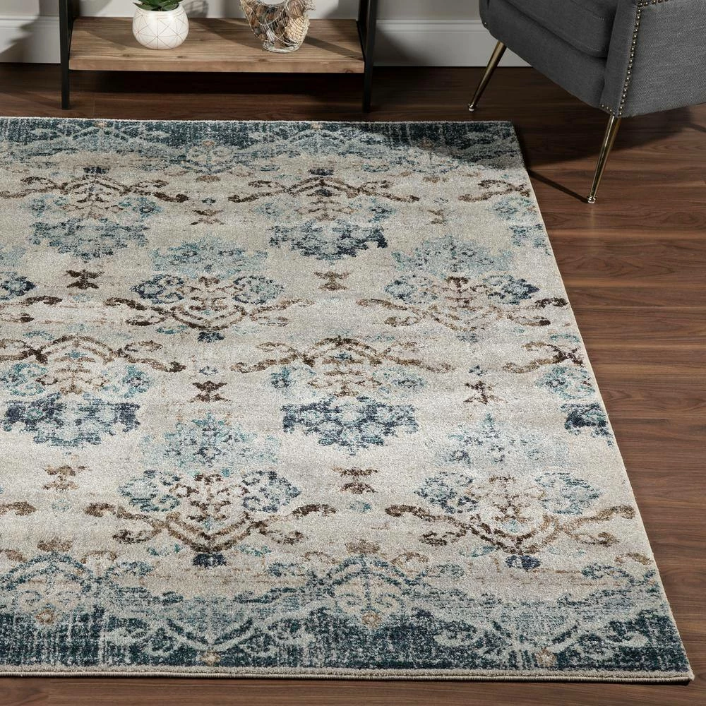 Provincial 11 Blue 3 ft. 3 in. x 5 ft. 3 in. French Damask Area Rug by Addison Rugs - Image 12