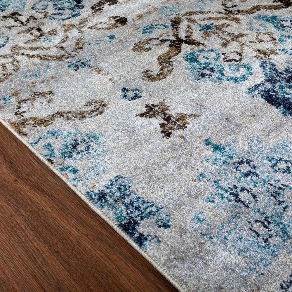 Provincial 11 Blue 3 ft. 3 in. x 5 ft. 3 in. French Damask Area Rug by Addison Rugs - Image 2