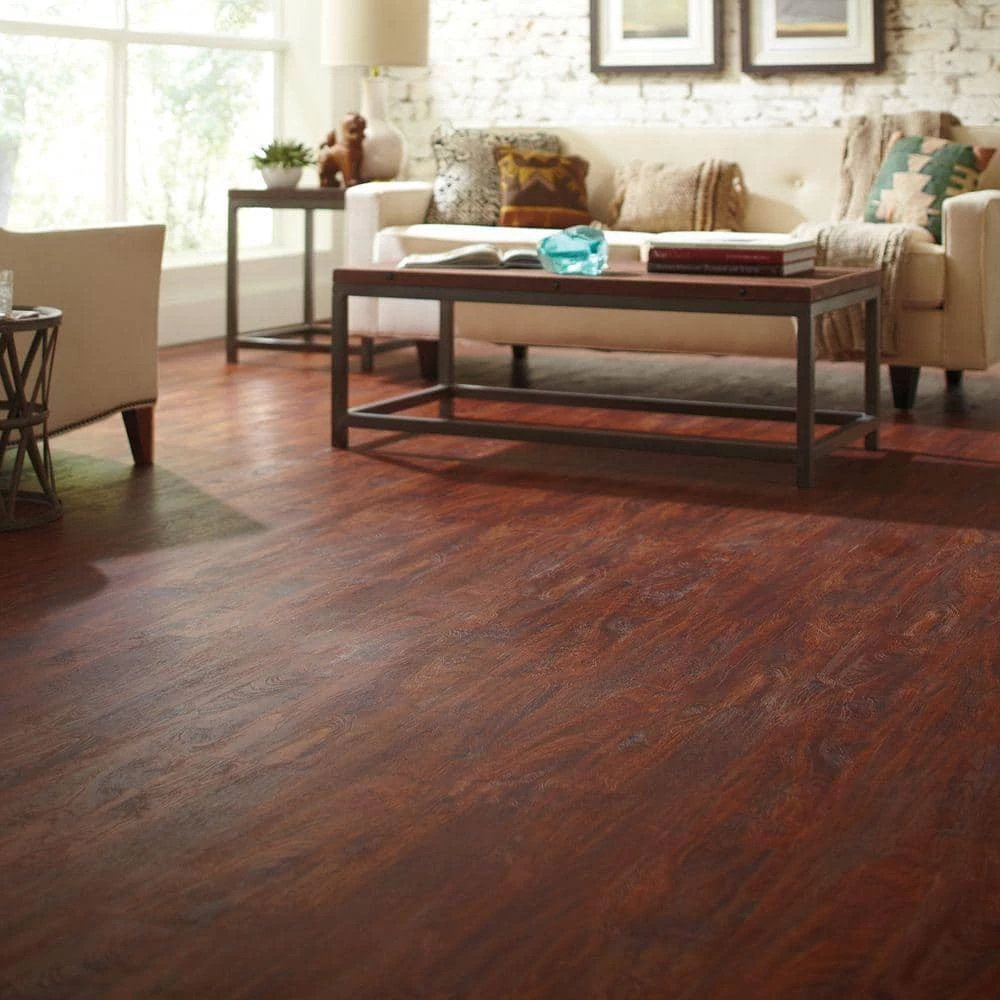 6 in. W Cherry GripStrip Luxury Vinyl Plank Flooring (24 sq. ft./case) by TrafficMaster - Image 2