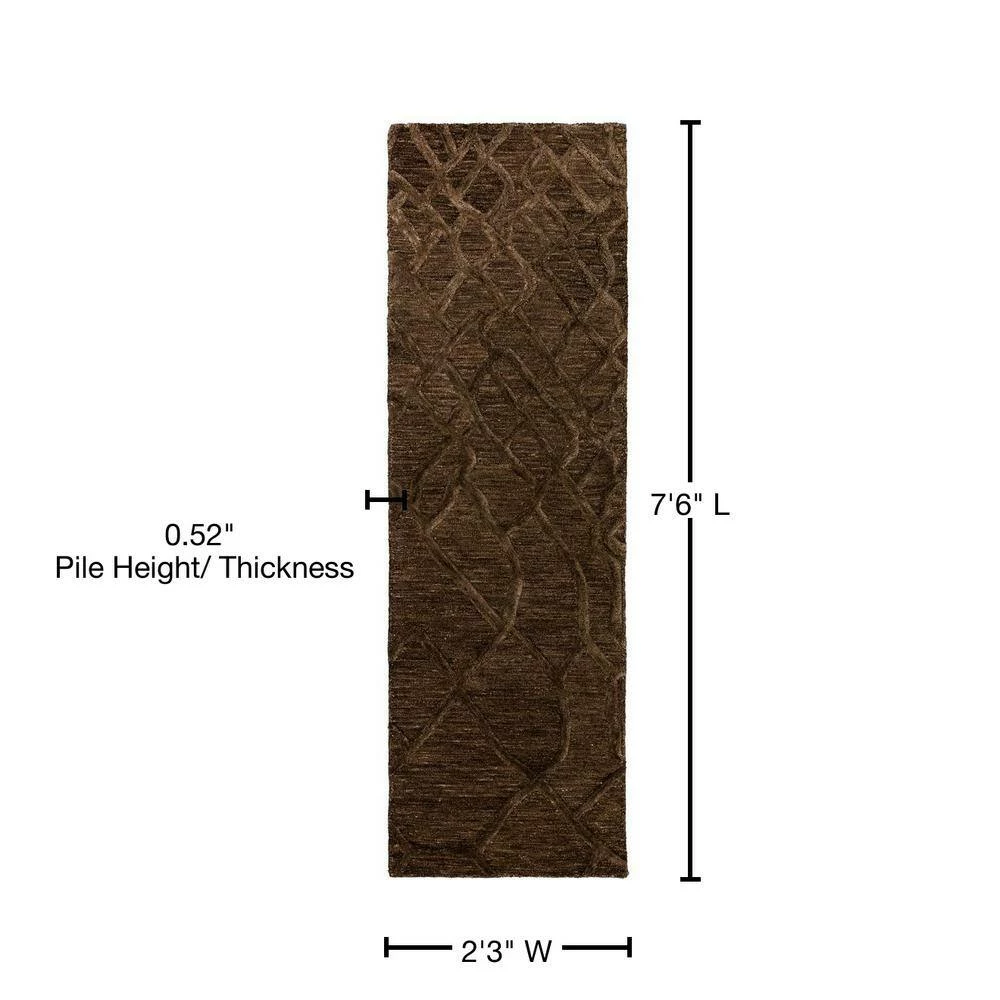 Webster 1 Chocolate 2 ft. 3 in. x 7 ft. 6 in. Runner Rug by Addison Rugs - Image 9