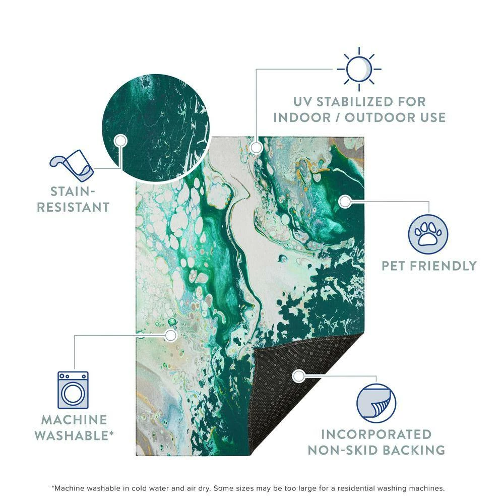 Copeland Emerald City 3 ft. x 5 ft. Abstract Area Rug by Addison Rugs - Image 6