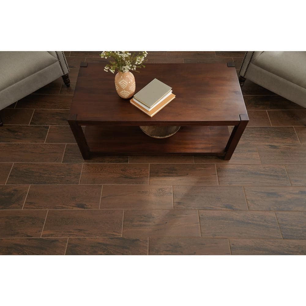 Glenwood Cherry 7 in. x 20 in. Ceramic Floor and Wall Tile (10.89 sq. ft. / case) by TrafficMaster - Image 3