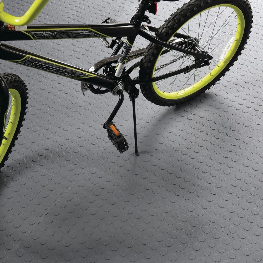 Gray Raised Coin 18 in. x 18 in. x 3.1 mm Rubber Interlocking Modular Flooring Tiles, 6-Pack (13.5 sq. ft.) by TrafficMaster - Image 6