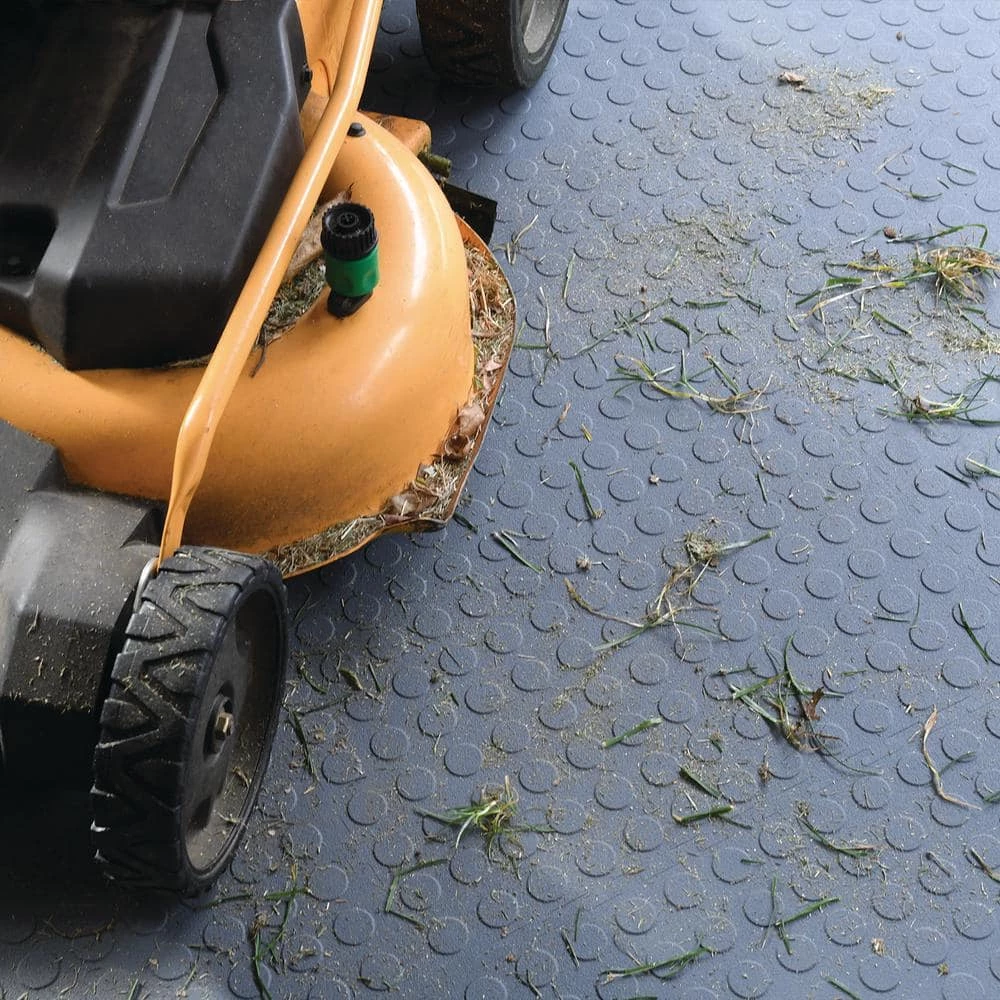 Gray Raised Coin 18 in. x 18 in. x 3.1 mm Rubber Interlocking Modular Flooring Tiles, 6-Pack (13.5 sq. ft.) by TrafficMaster - Image 5