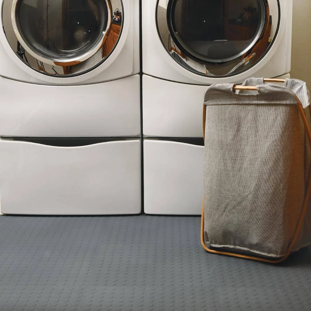 Gray Raised Coin 18 in. x 18 in. x 3.1 mm Rubber Interlocking Modular Flooring Tiles, 6-Pack (13.5 sq. ft.) by TrafficMaster - Image 3