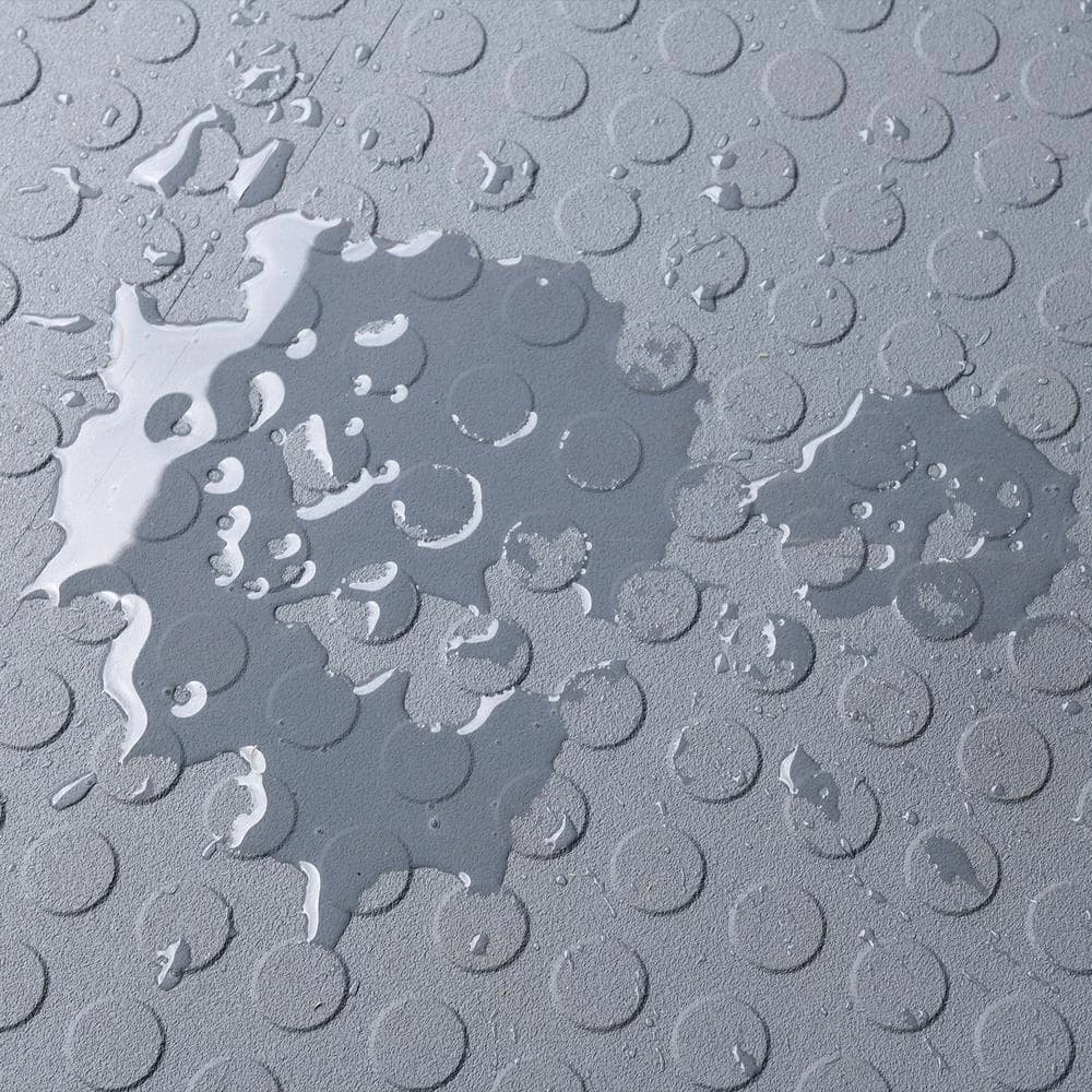 Gray Raised Coin 18 in. x 18 in. x 3.1 mm Rubber Interlocking Modular Flooring Tiles, 6-Pack (13.5 sq. ft.) by TrafficMaster - Image 9