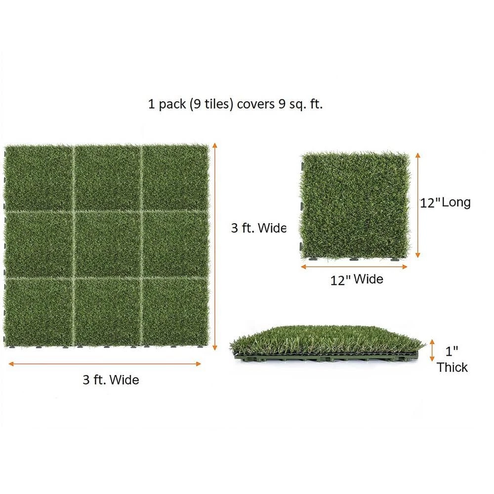 1 ft. x 1 ft. Artificial Grass Interlocking Tiles (9-Pack) by TrafficMaster - Image 5