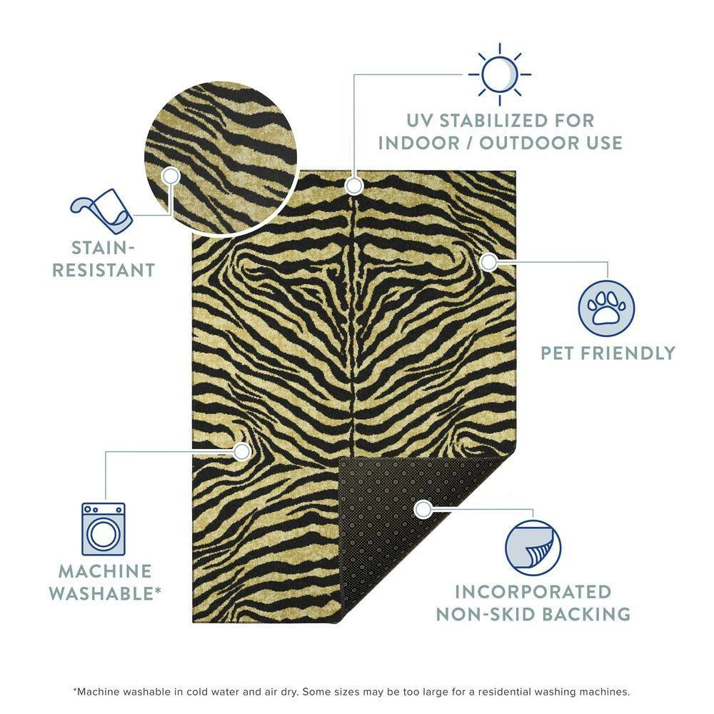 Kruger Ivory 10 ft. x 14 ft. Animal Print Area Rug by Addison Rugs - Image 7