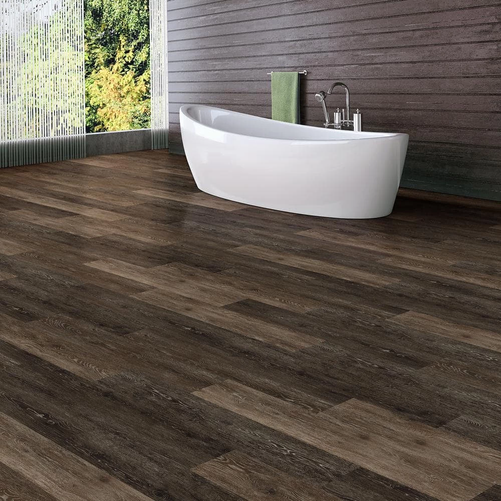 6 in. W Khaki Oak Dark GripStrip Luxury Vinyl Plank Flooring (24 sq. ft./case) by TrafficMaster - Image 2