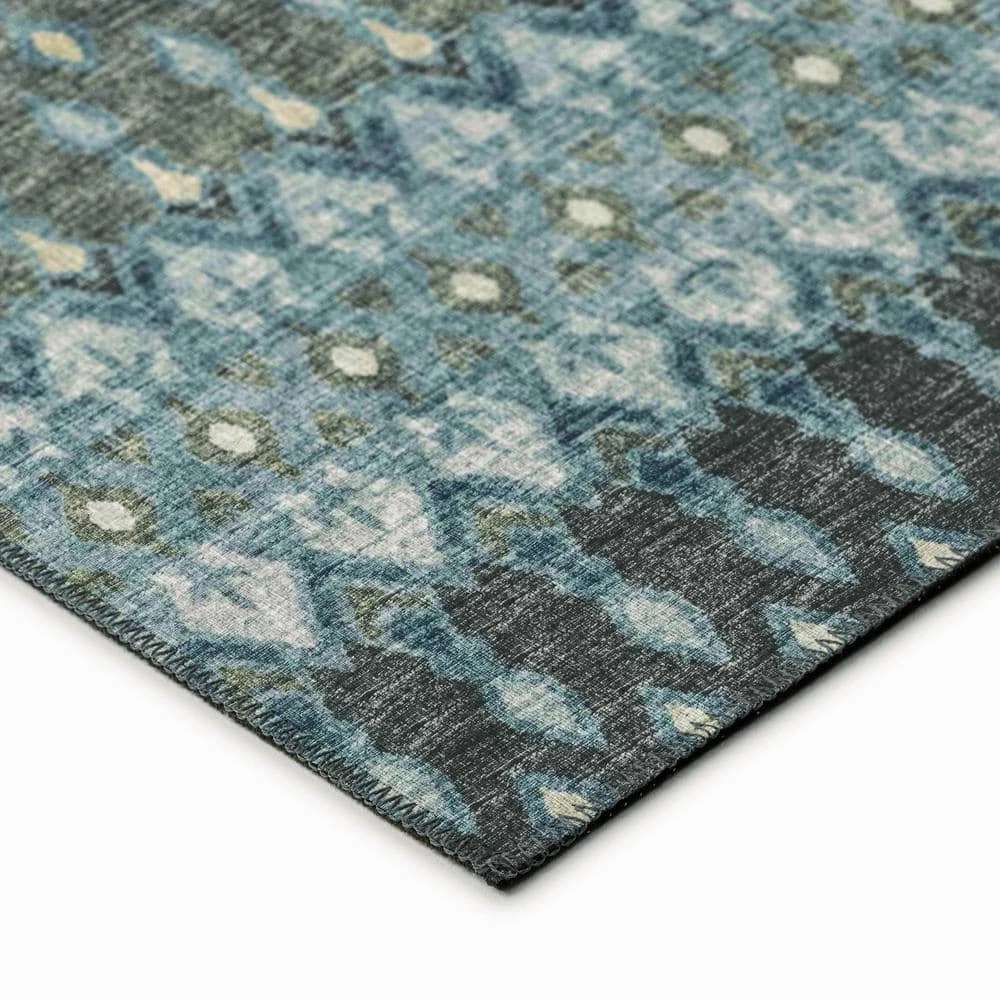 Evolve Mineral Blue 8 ft. x 10 ft. Ikat Area Rug by Addison Rugs - Image 5
