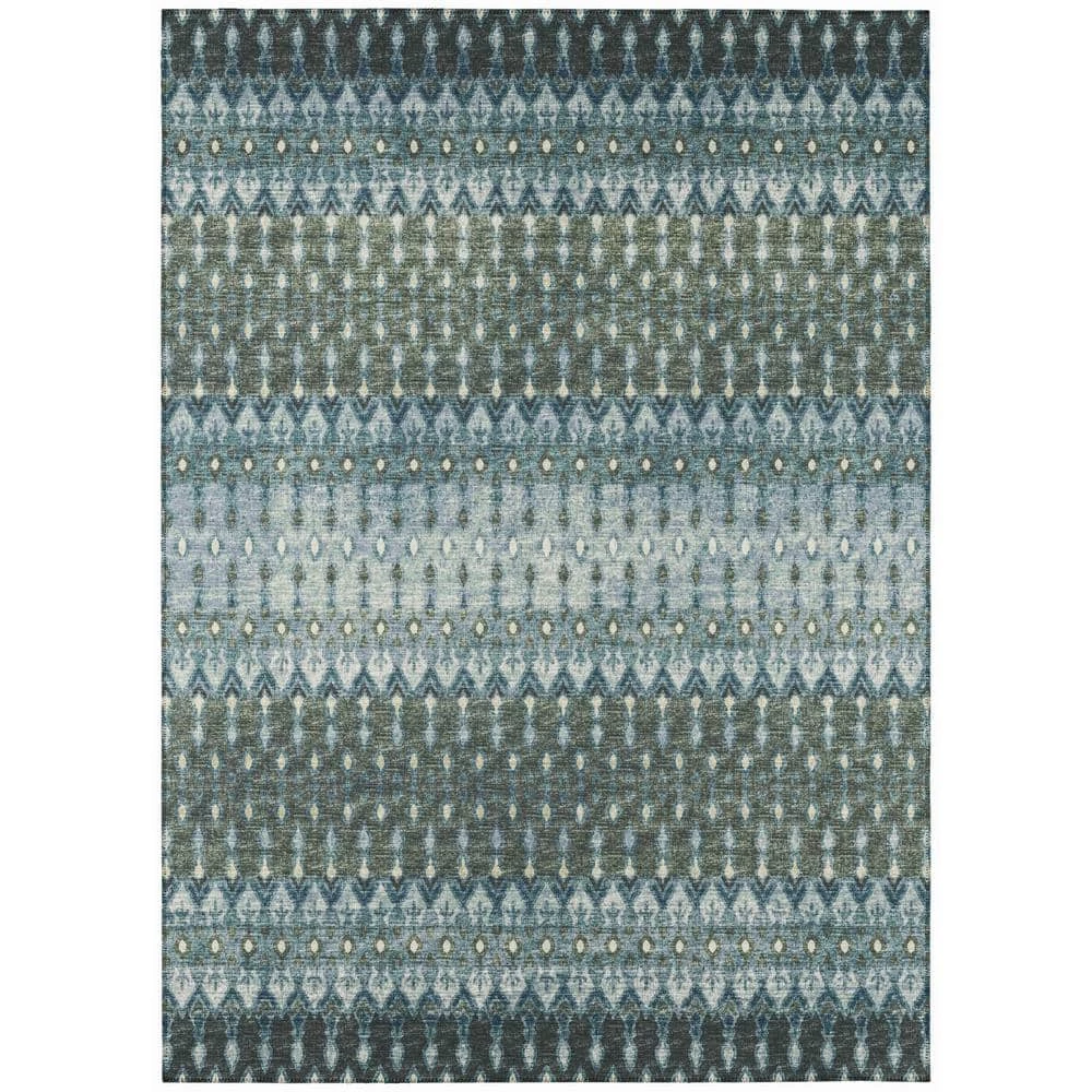 Evolve Mineral Blue 8 ft. x 10 ft. Ikat Area Rug by Addison Rugs