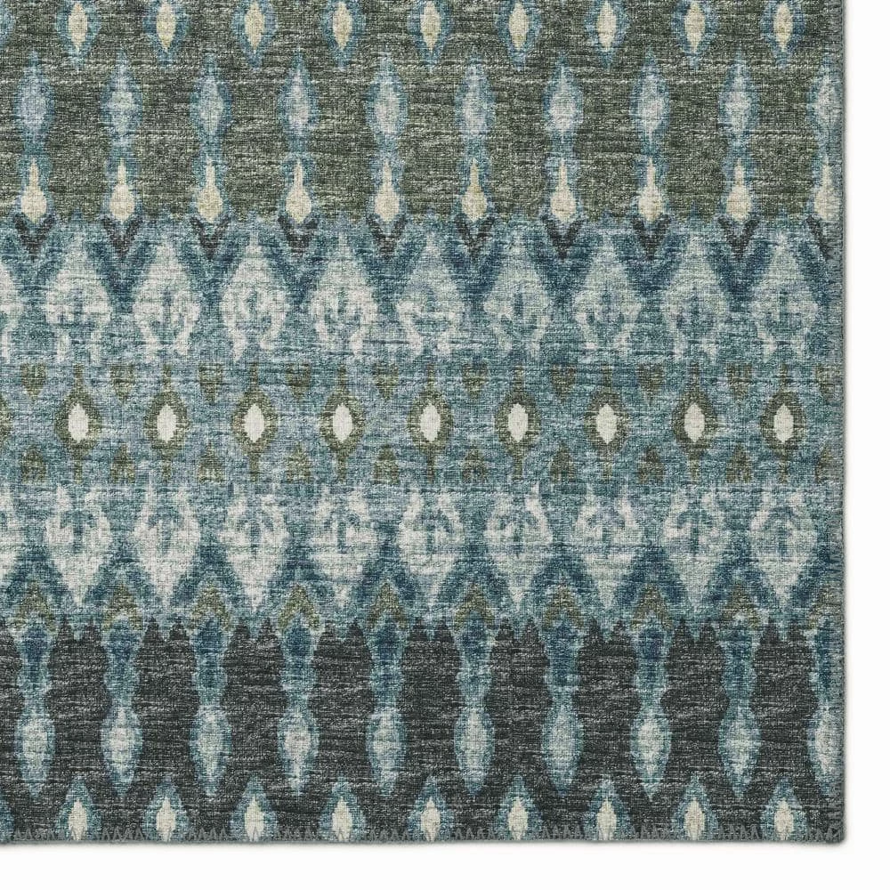 Evolve Mineral Blue 8 ft. x 10 ft. Ikat Area Rug by Addison Rugs - Image 4