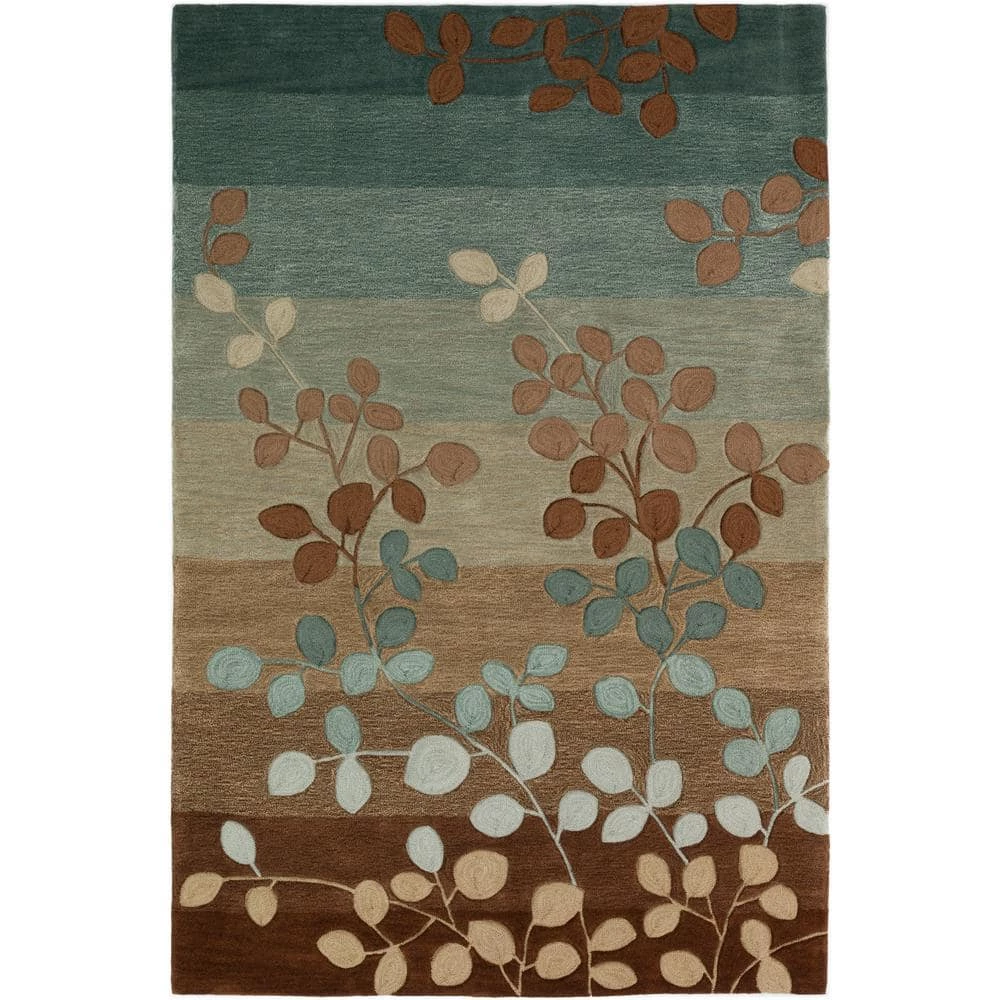 Ascot 1 Striped Floral Mocha 8 ft. x 10 ft. Area Rug by Addison Rugs