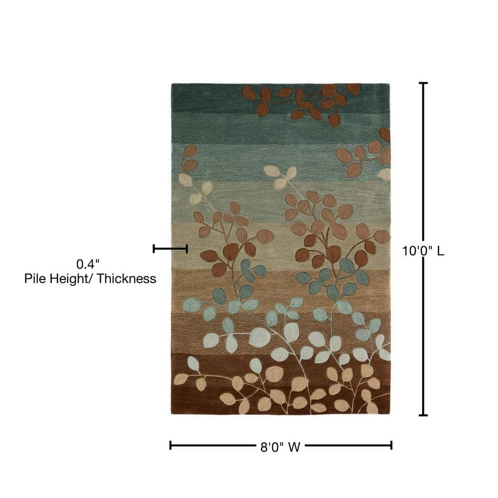 Ascot 1 Striped Floral Mocha 8 ft. x 10 ft. Area Rug by Addison Rugs - Image 6