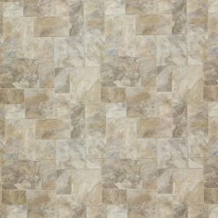 Modular Natural Slate Stone Residential Vinyl Sheet Flooring 12ft. Wide x Cut to Length by TrafficMaster