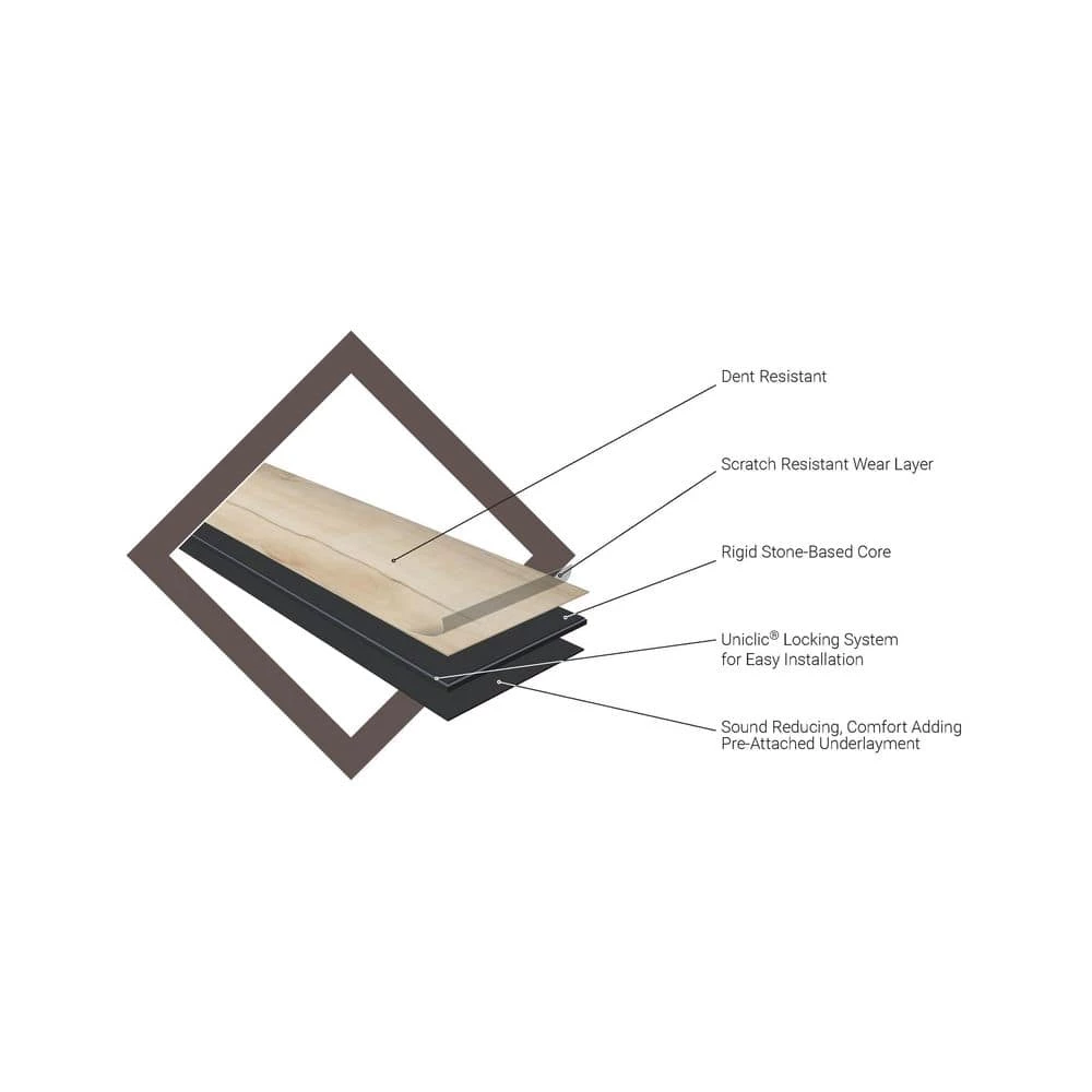 Moonstone 5.98 in. W Click lock Rigid Core Click Lock Luxury Vinyl Plank Flooring (23.95 sq. ft./case) by TrafficMaster - Image 6