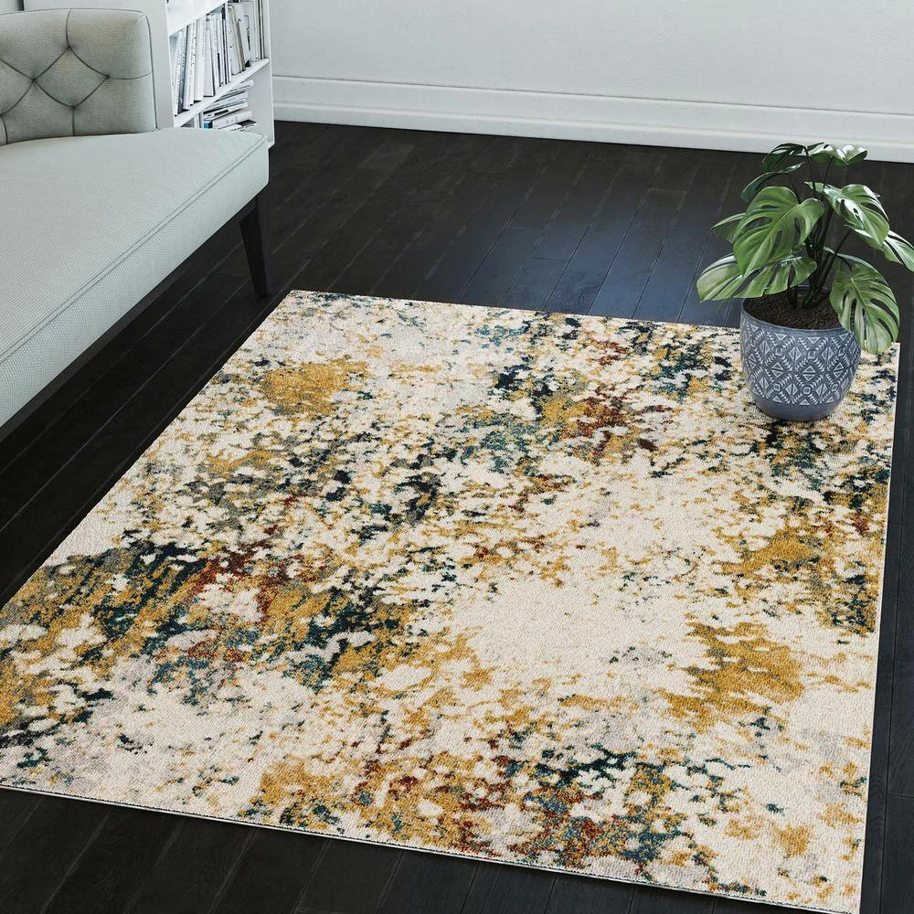 Gentry 26 Multi 9 Ft. 4 In. x 13 Ft. 2 In. Abstract Watercolor Area Rug by Addison Rugs - Image 11