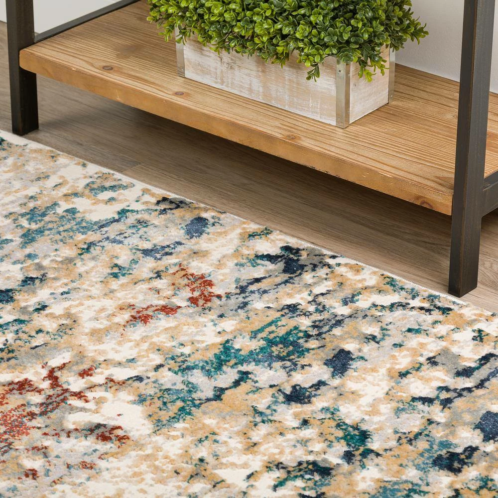 Gentry 26 Multi 9 Ft. 4 In. x 13 Ft. 2 In. Abstract Watercolor Area Rug by Addison Rugs - Image 3