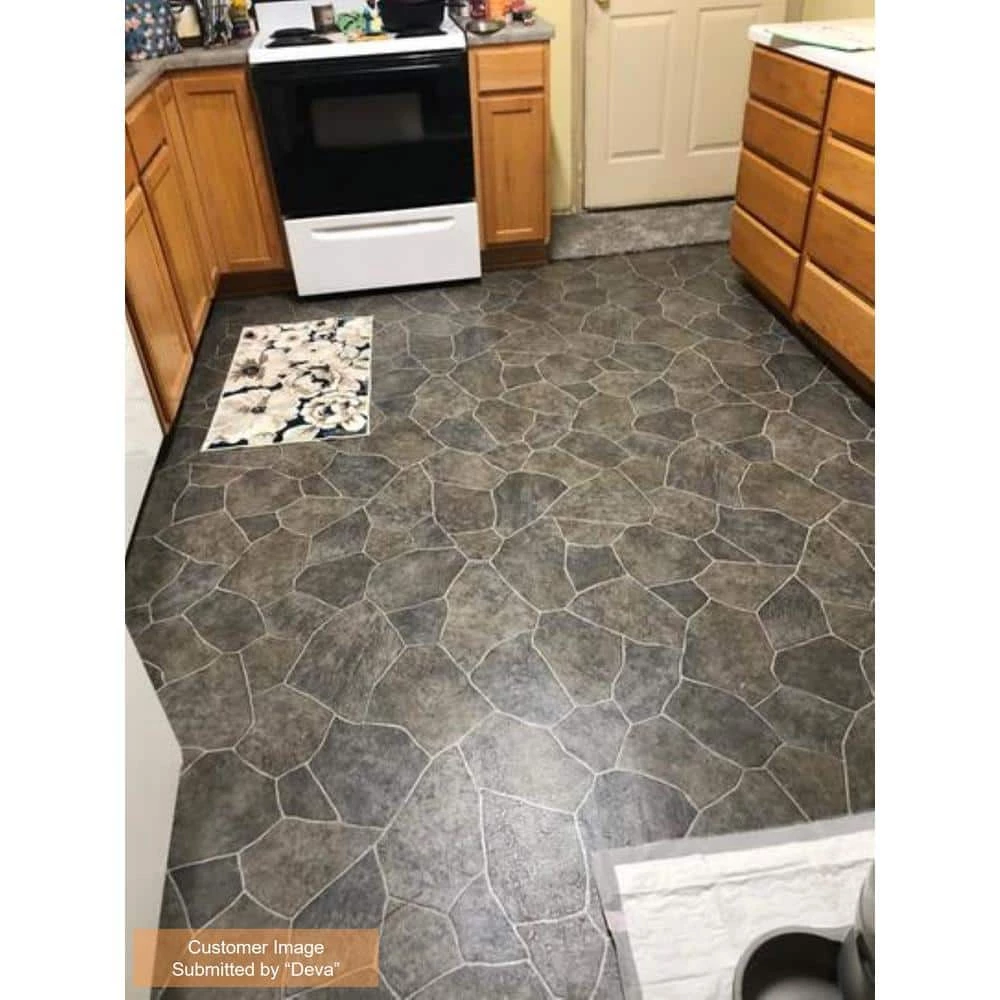 Natural Paver Residential Vinyl Sheet Flooring 12ft. Wide x Cut to Length by TrafficMaster - Image 3