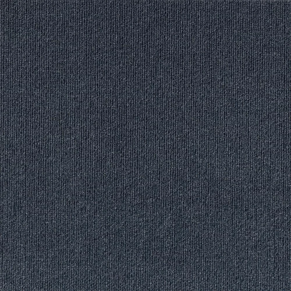 Elevations - Color Ocean Blue 6 ft. Indoor/Outdoor Ribbed Texture Carpet by TrafficMaster