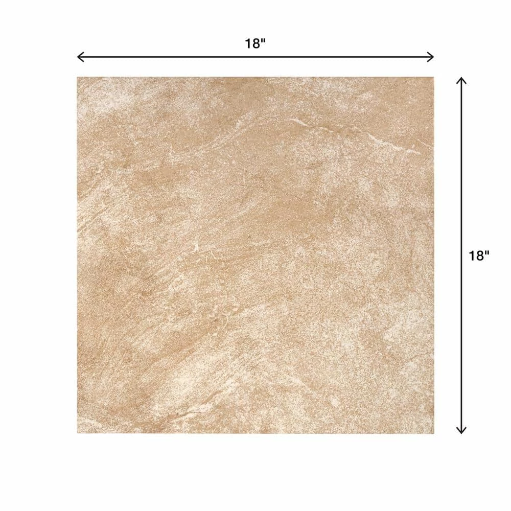 Portland Stone Beige 18 in. x 18 in. Glazed Ceramic Floor and Wall Tile (17.44 sq. ft. / case) by TrafficMaster - Image 5