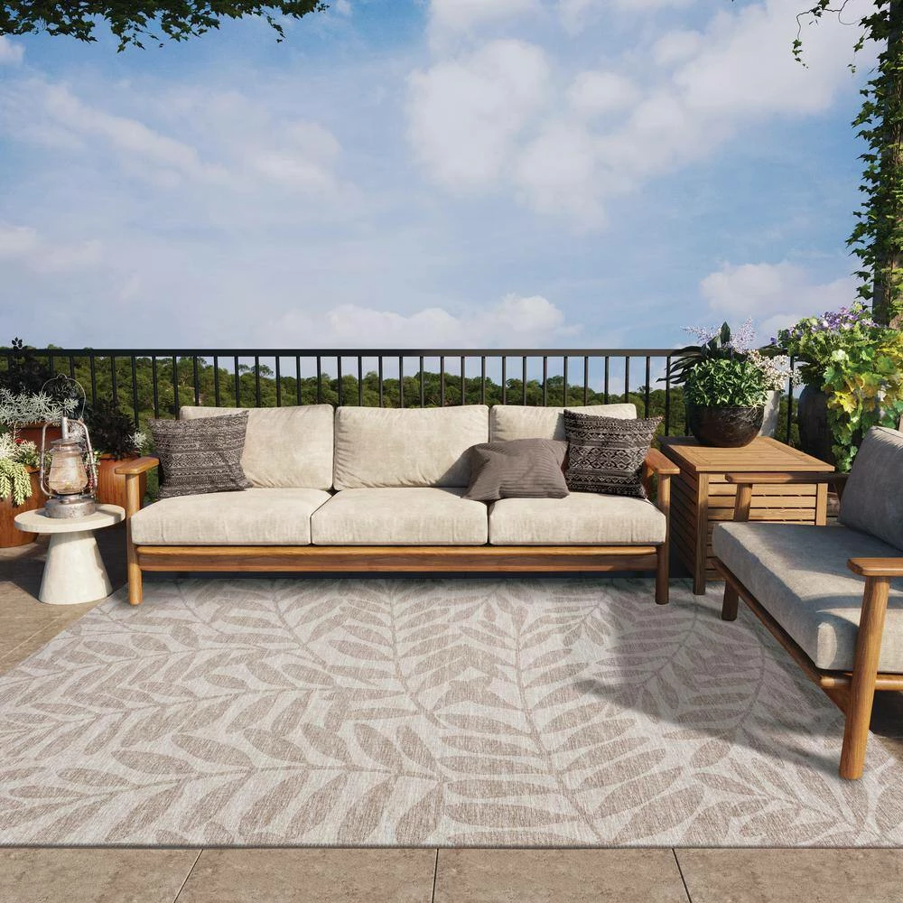 Modena Putty 9 ft. x 12 ft. Floral Area Rug by Addison Rugs - Image 9