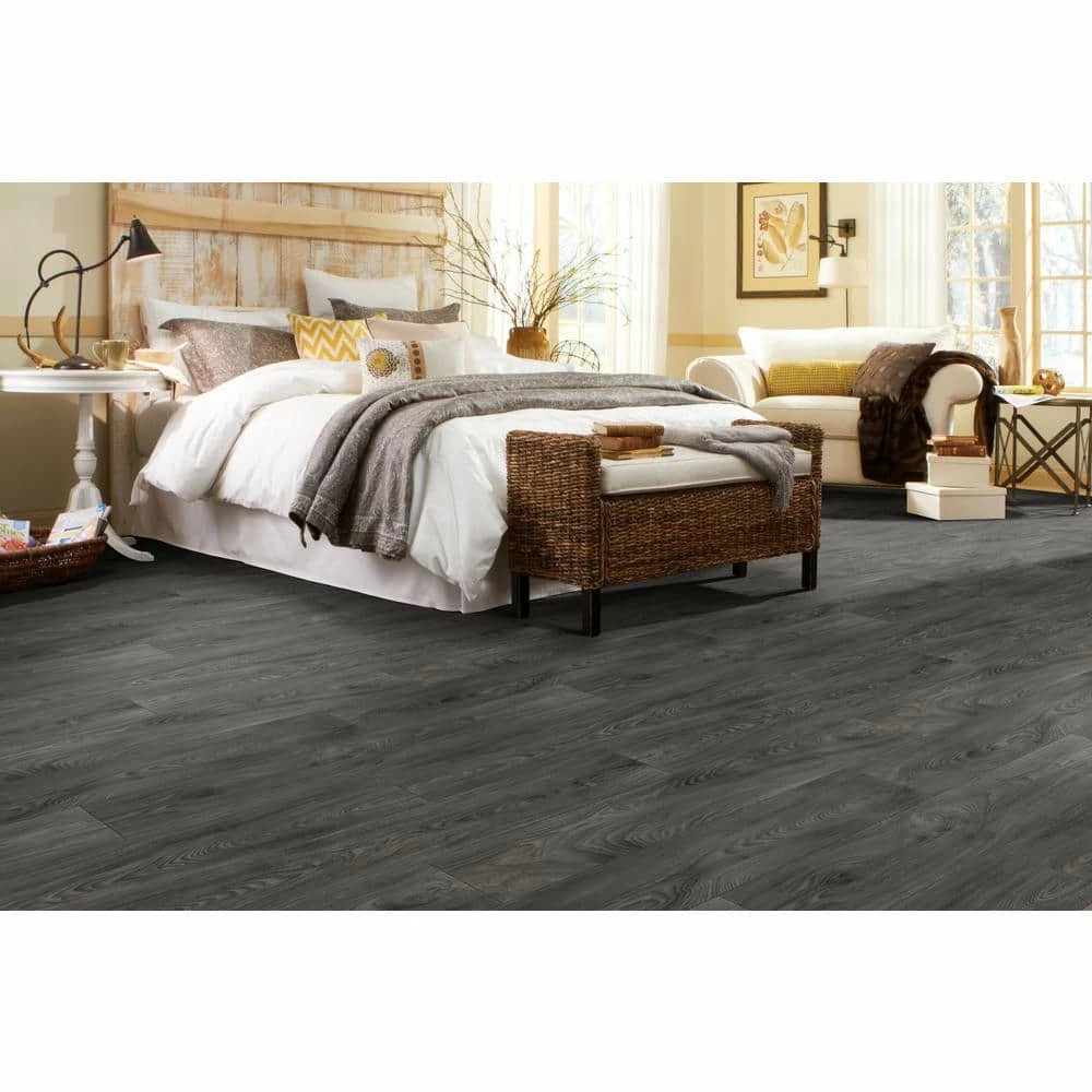 Scorched Walnut Charcoal Wood Residential Vinyl Sheet Flooring 12ft. Wide x Cut to Length by TrafficMaster - Image 2