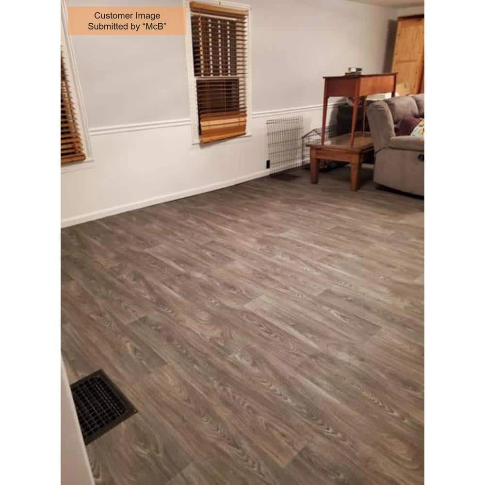 Scorched Walnut Grey Wood Residential Vinyl Sheet Flooring 12ft. Wide x Cut to Length by TrafficMaster - Image 3