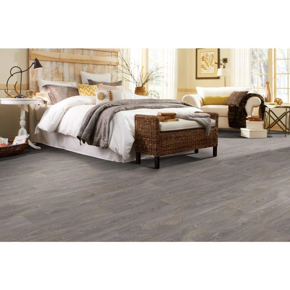 Scorched Walnut Grey Wood Residential Vinyl Sheet Flooring 12ft. Wide x Cut to Length by TrafficMaster - Image 7