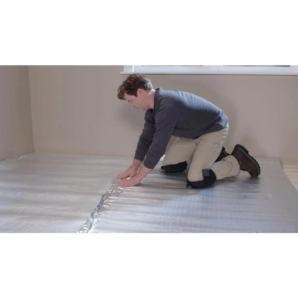 Standard 100 sq. ft. Rolls 25 ft. x 4 ft. x .080 in. Polyethylene Foam 2-in-1 Underlayment by TrafficMaster - Image 3