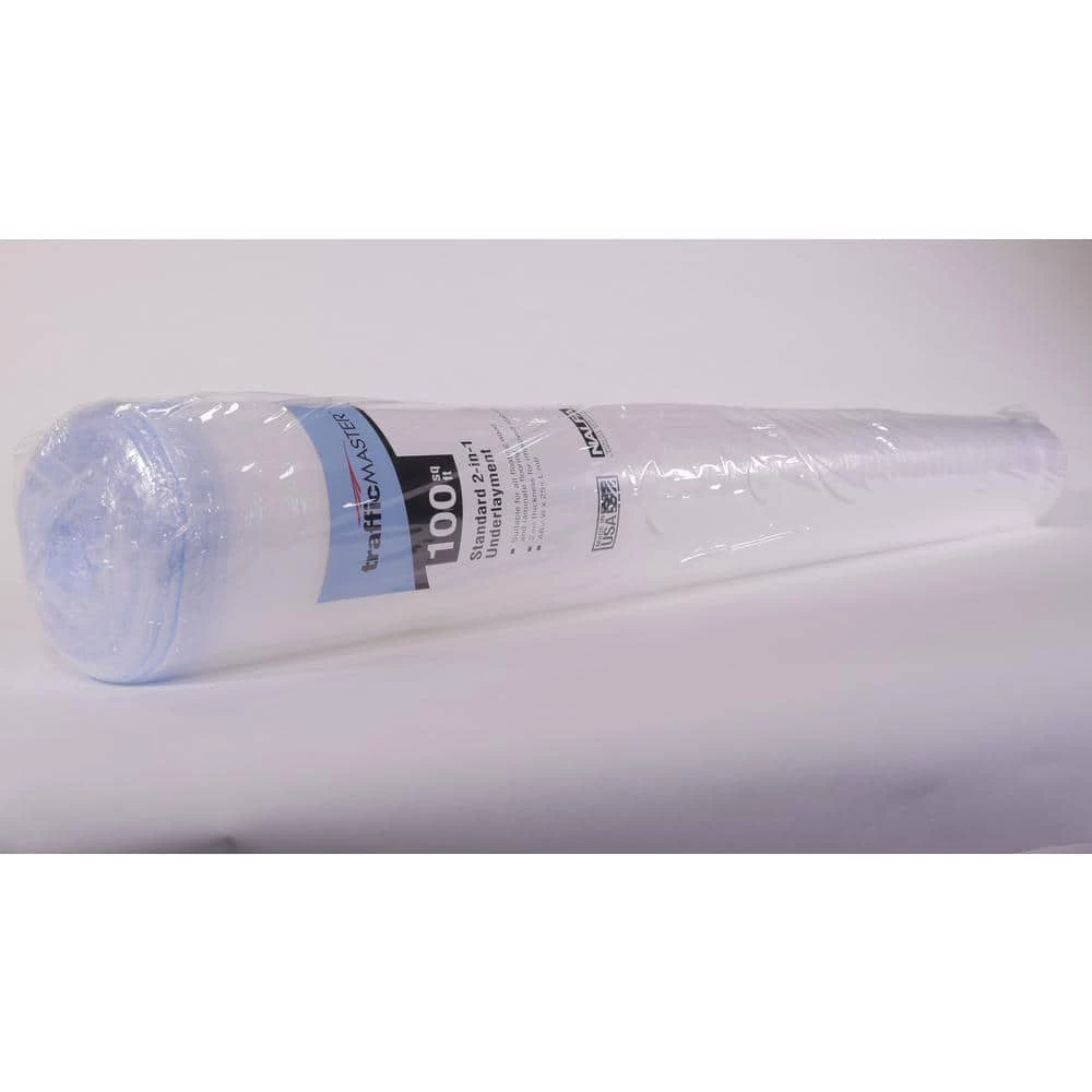 Standard 100 sq. ft. Rolls 25 ft. x 4 ft. x .080 in. Polyethylene Foam 2-in-1 Underlayment by TrafficMaster - Image 4